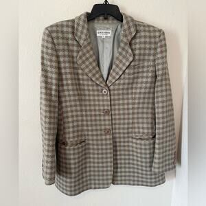 Giorgio Armani Le Collezioni Vintage Women's Houndstooth Blazer Size 10